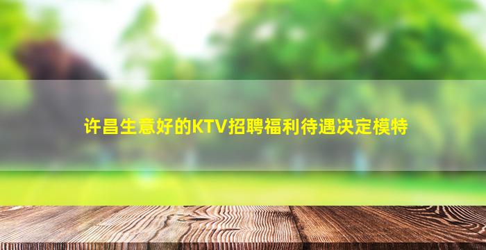 许昌生意好的KTV招聘福利待遇决定模特